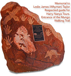 Memorial to Leslie James Taylor - Mungo National Park